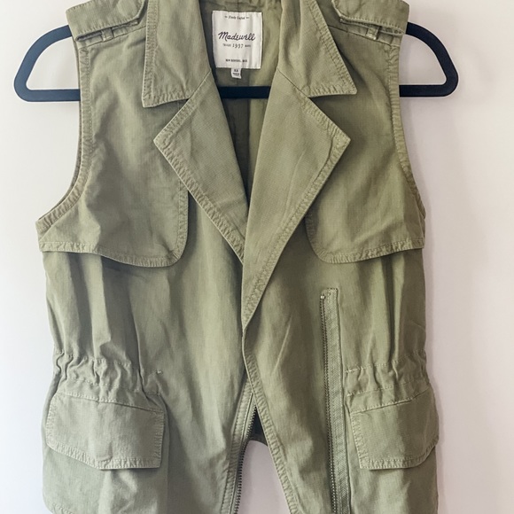 Madewell Safari Vest Olive Green XS - Picture 2 of 6